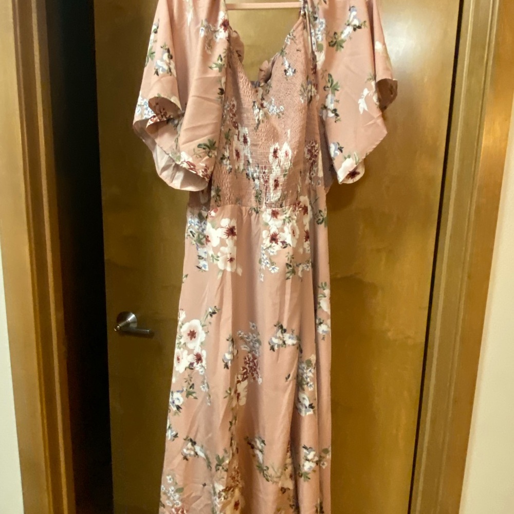 BloomChic Pink Floral Maxi Dress